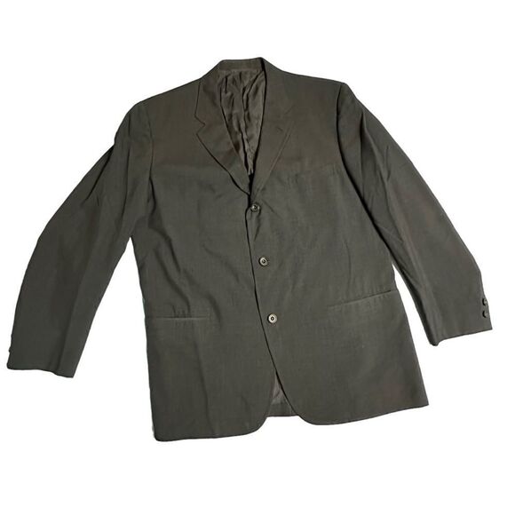 Vintage 1960s Charcoal Grey Hand made lightweight wool blend blazer size 42R - Picture 1 of 13